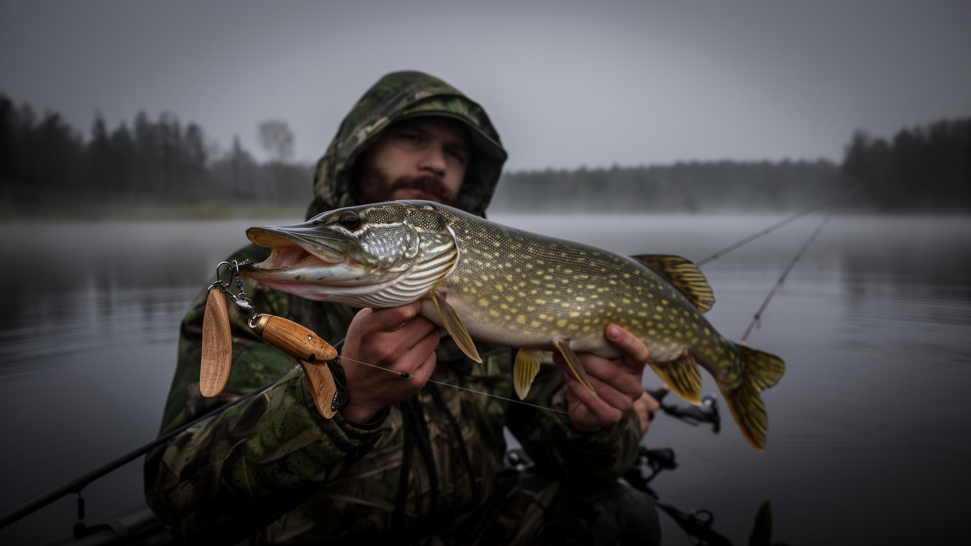 Angler with pike caught on Linar Baits lure